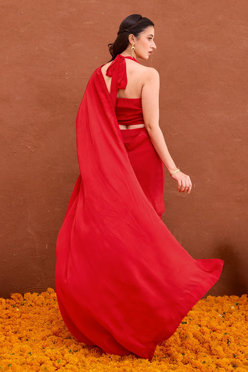 Red Aarza Saree