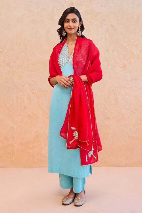 Noorani Blue Kurta Set