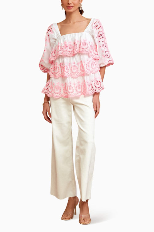 The Merigue Eyelet Lace Blouse