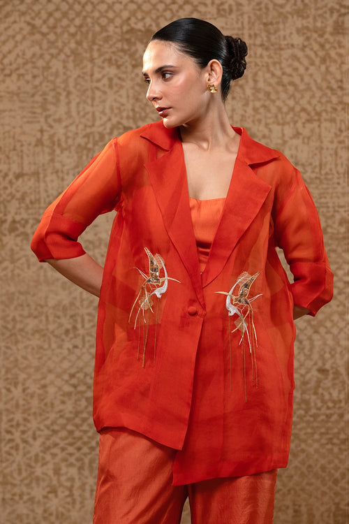 Tinka Orange Jacket Set