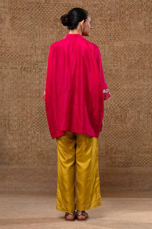 Tinka Pink Yellow Kaftan Top Set