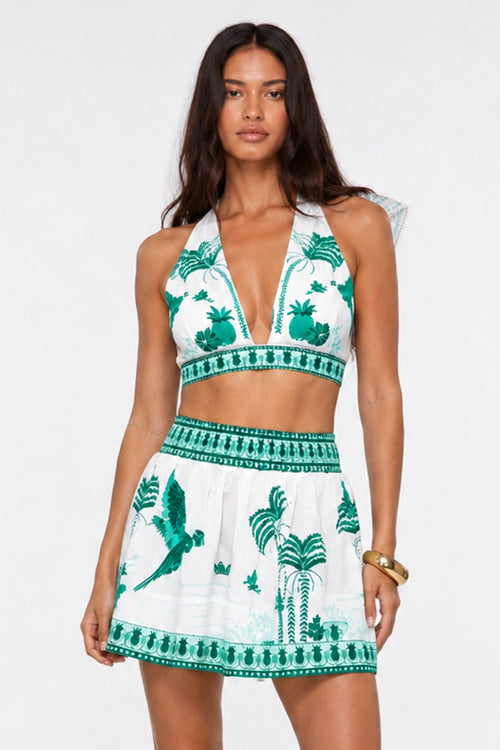 Top Deborah Green Parrot With Jupe Pia