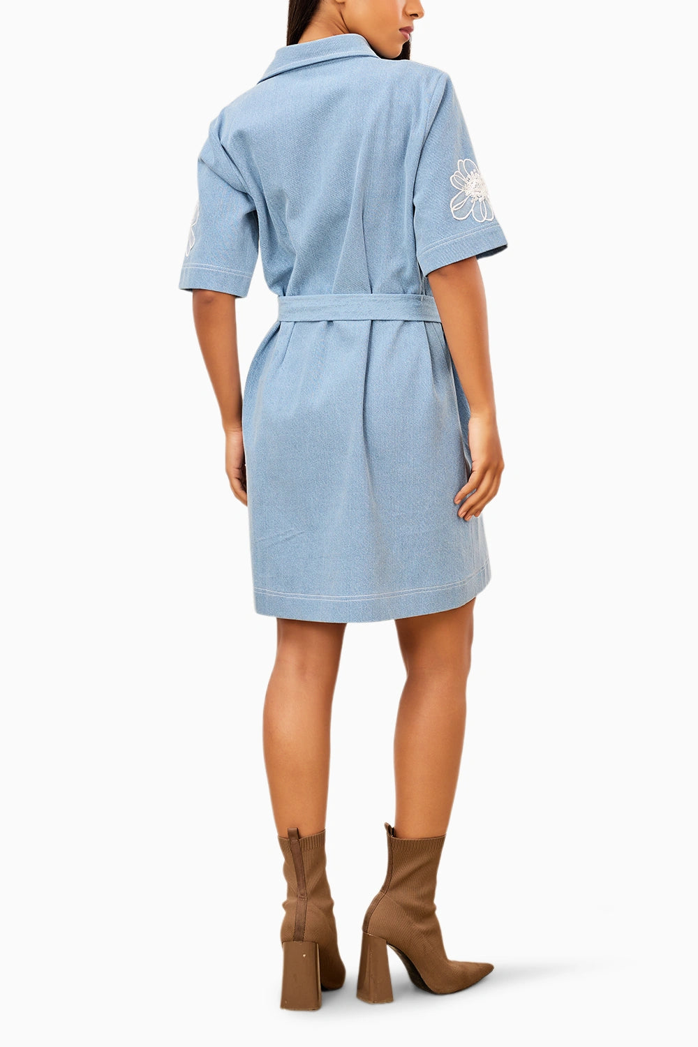 Sky Bloom Shirt Dress