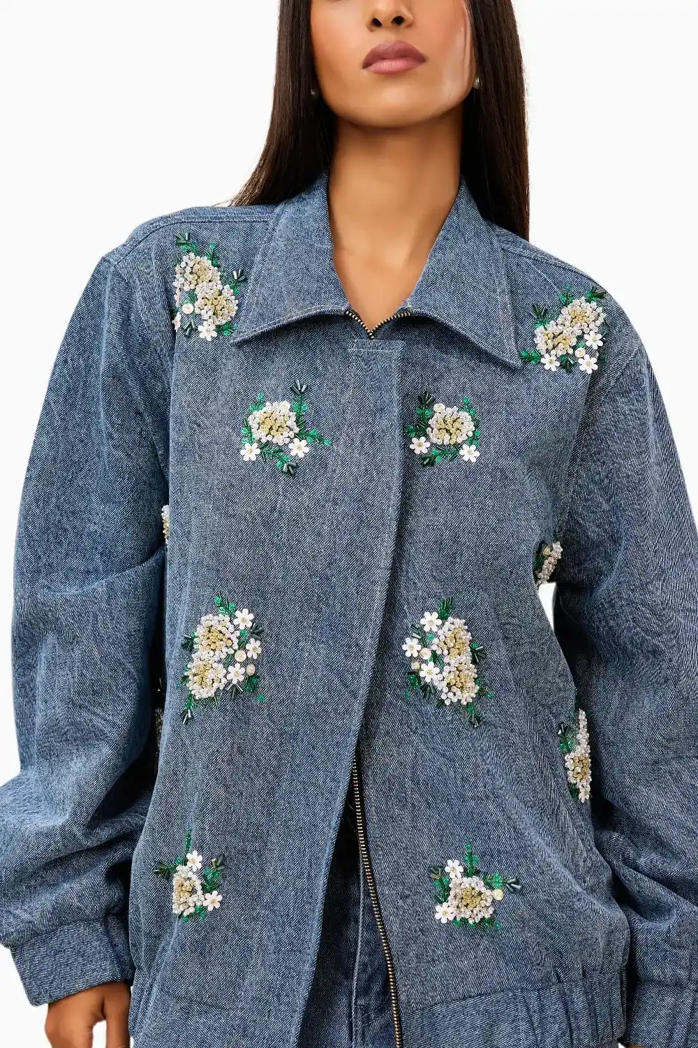 Blue Blossom Denim Jacket