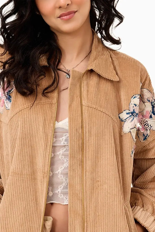 Sandstone Bloom Zip Jacket