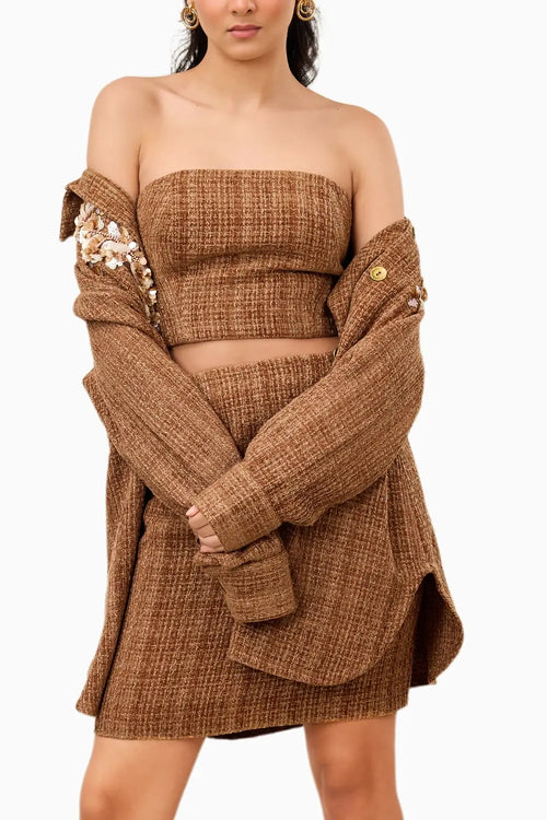 Mocha tweed Trio Set