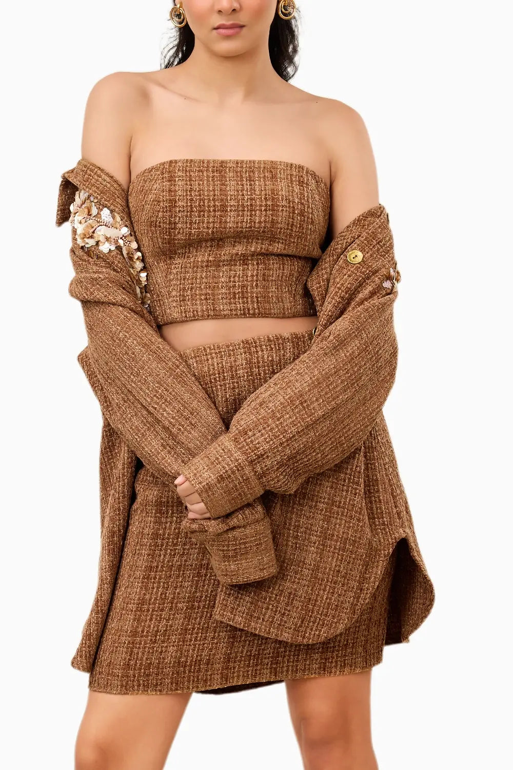 Mocha tweed Trio Set