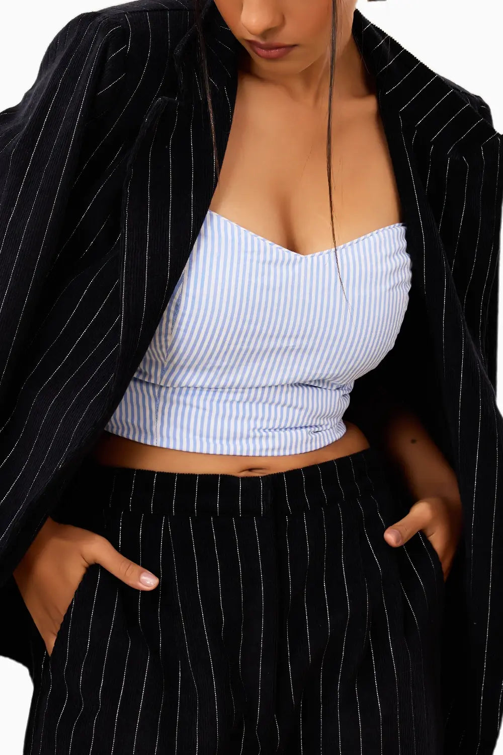 Striped Power Suit Set