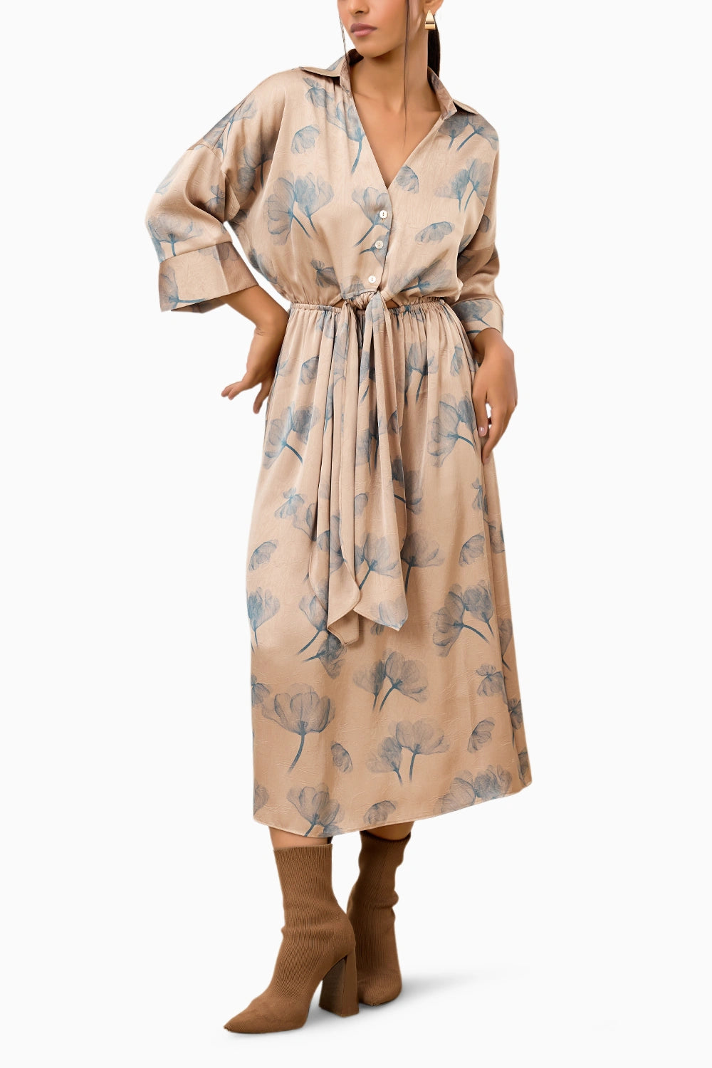 Soft Bloomn Tie Waist Dress