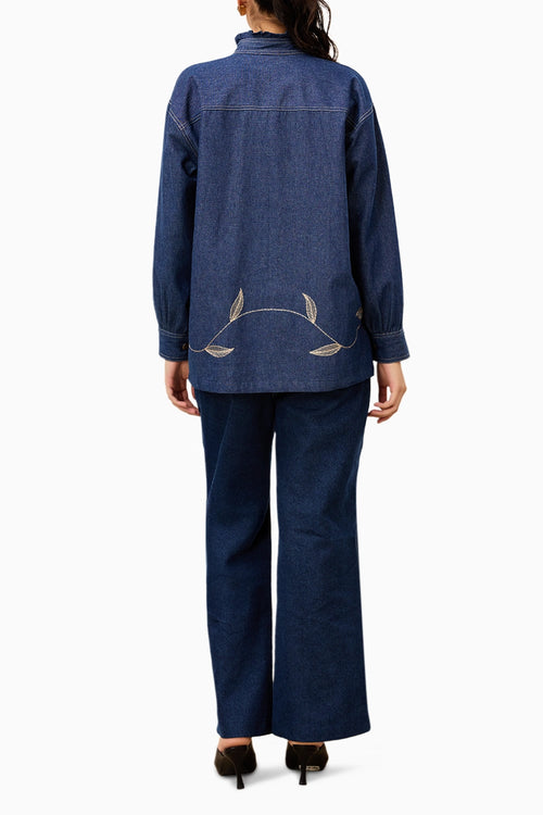 Indigo Bloom Denim Set