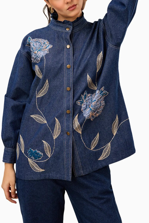 Indigo Bloom Denim Set