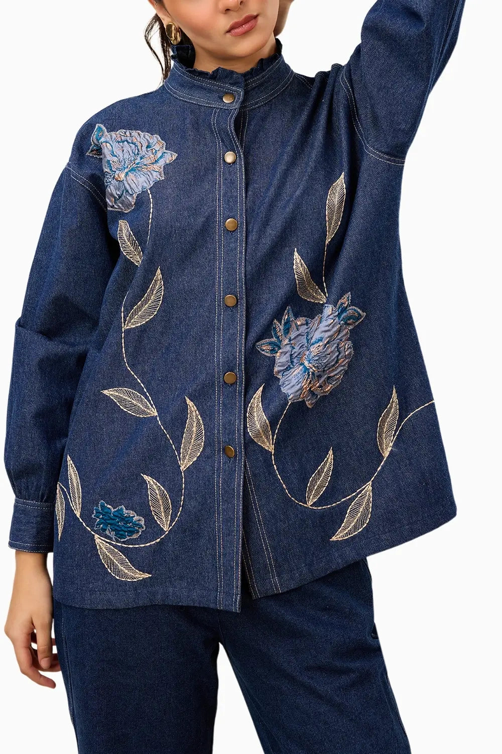 Indigo Bloom Denim Set