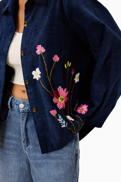 Blossom Stitch Corduroy Shirt
