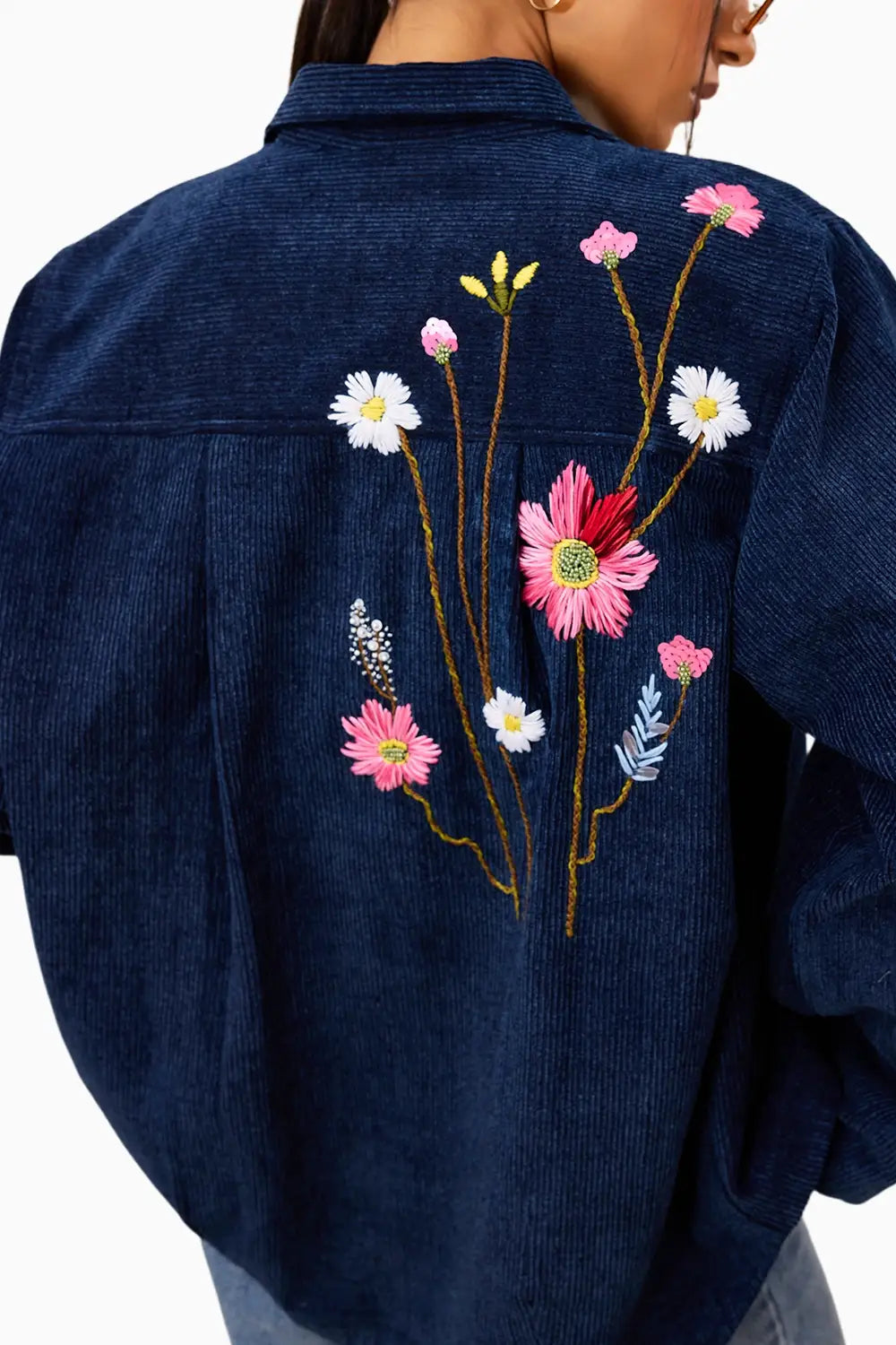 Blossom Stitch Corduroy Shirt