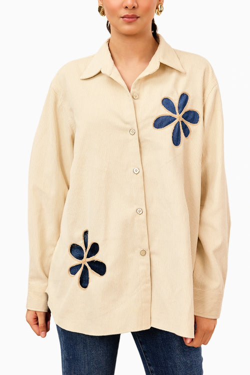 Bloom Cutout Corduroy Shirt