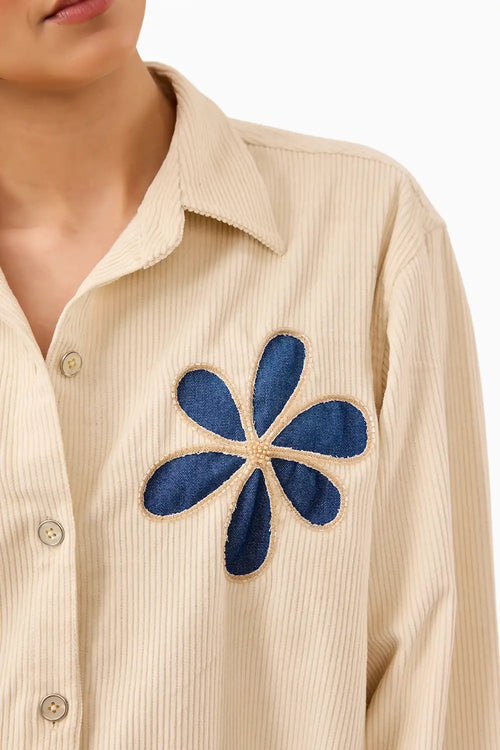 Bloom Cutout Corduroy Shirt