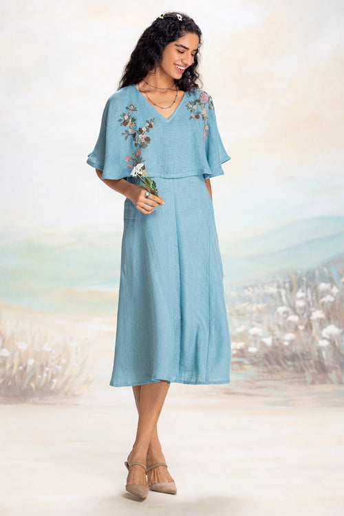 Tsukiyama Cape Blue Dress