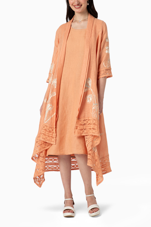 Muskmelon Tulip Paint Mykonos Jacket Set