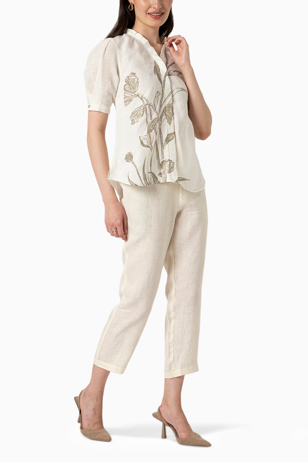 Tulip Pencil Off White Top and Pant