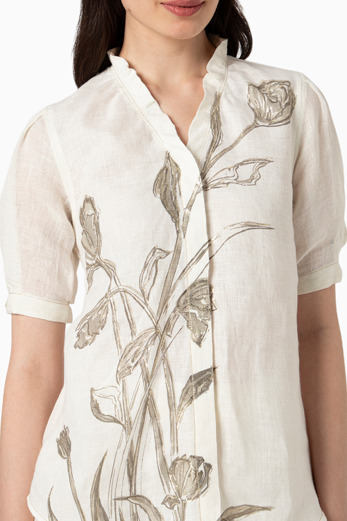 Tulip Pencil Off White Top and Pant