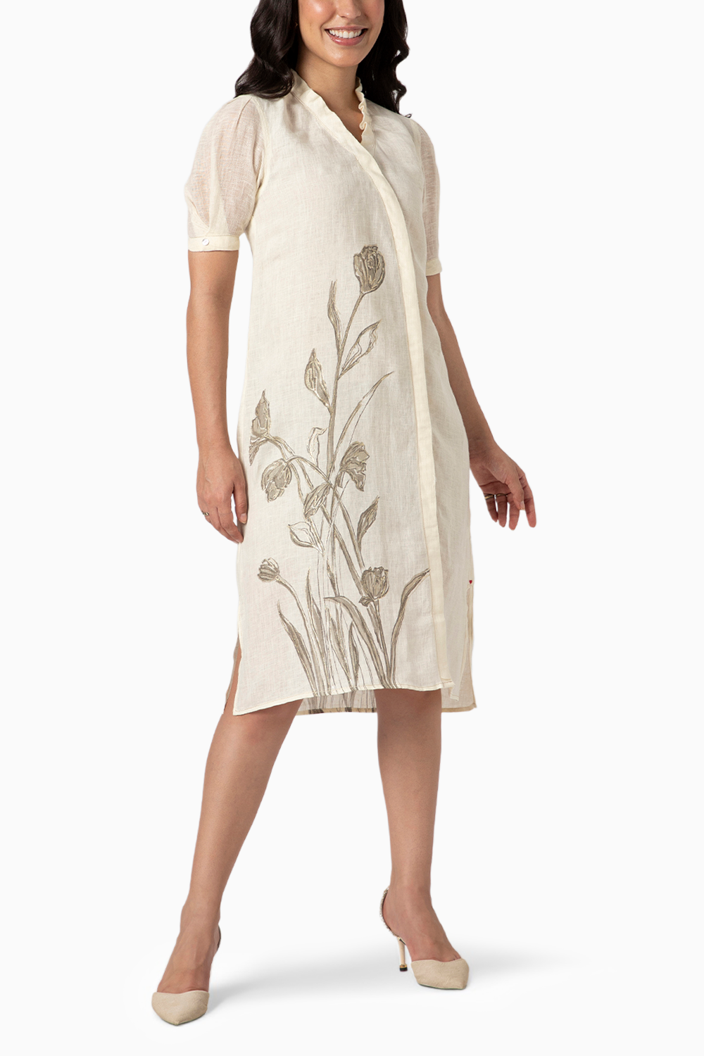 Tulip Off White Pencil Wave Dress