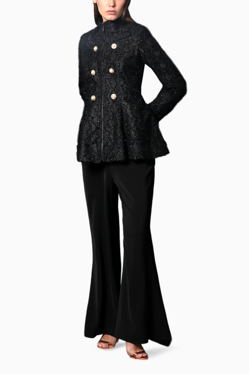 Turtle Neck Structured  Blazer Top