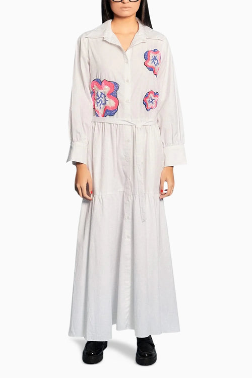 Two Tier Embroidered Long Dress