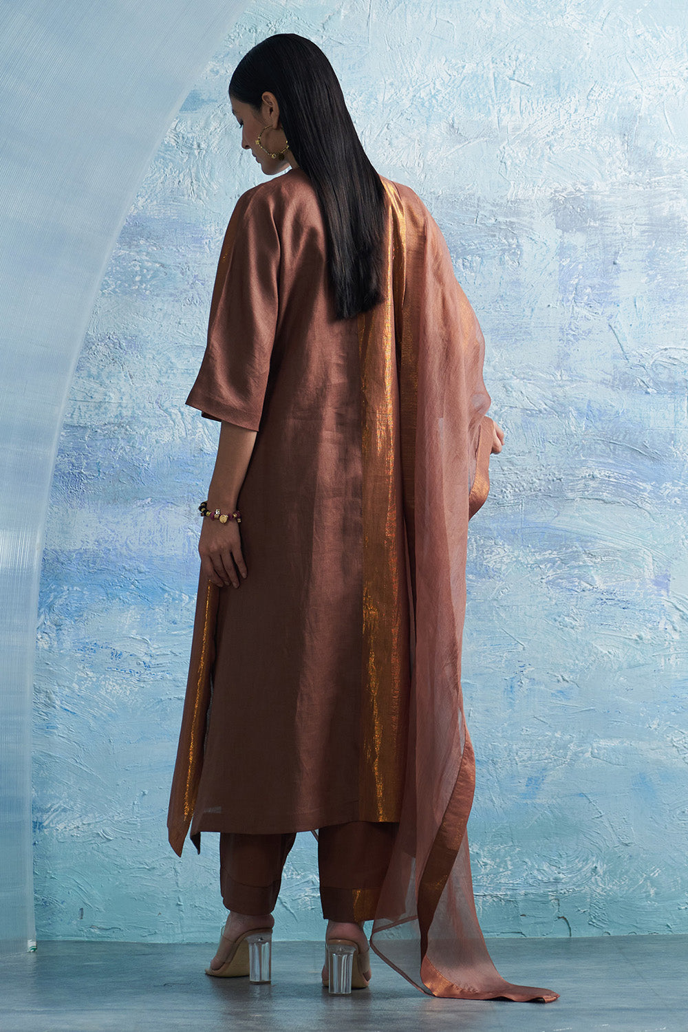 Aura Woody Brown Kurta Set