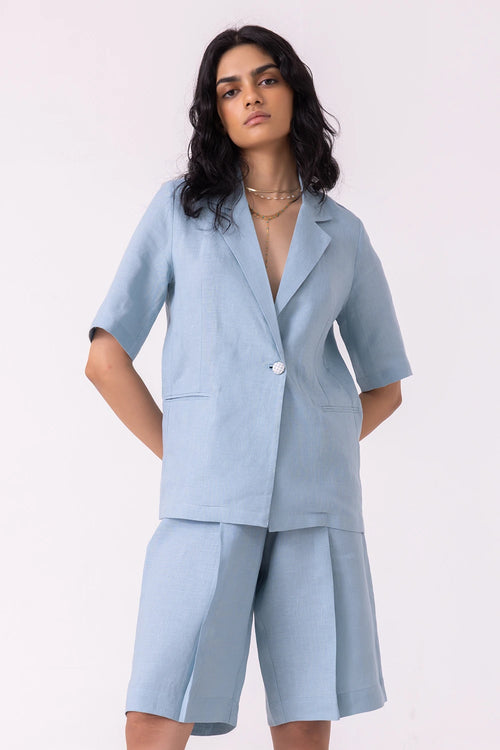 Jo Blue Linen Jacket