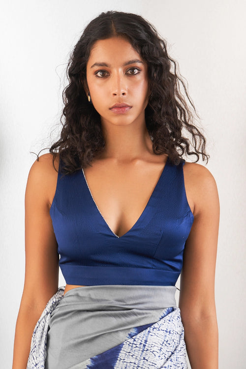 Navy Staple Sleeveless Blouse