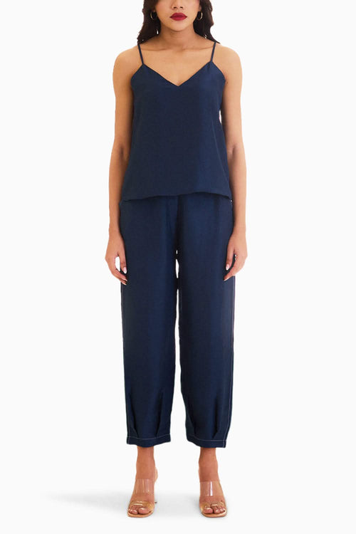 Midnight Blue Optimist Silk Spaghetti Top and Pant