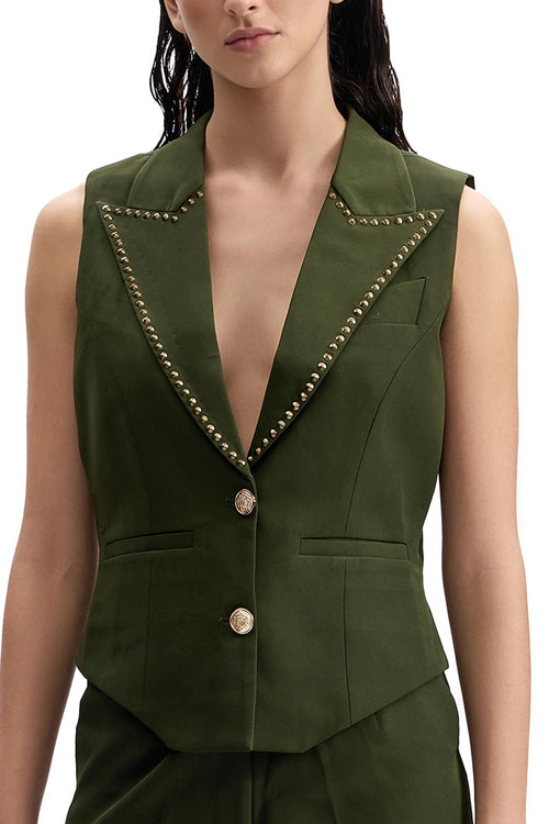 Studded Lapel Waistcoat