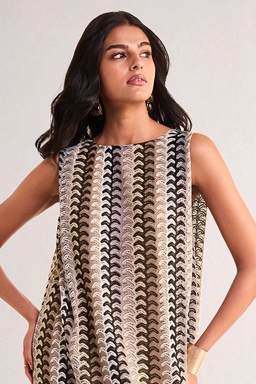 Crochet Knit Back Knot Midi