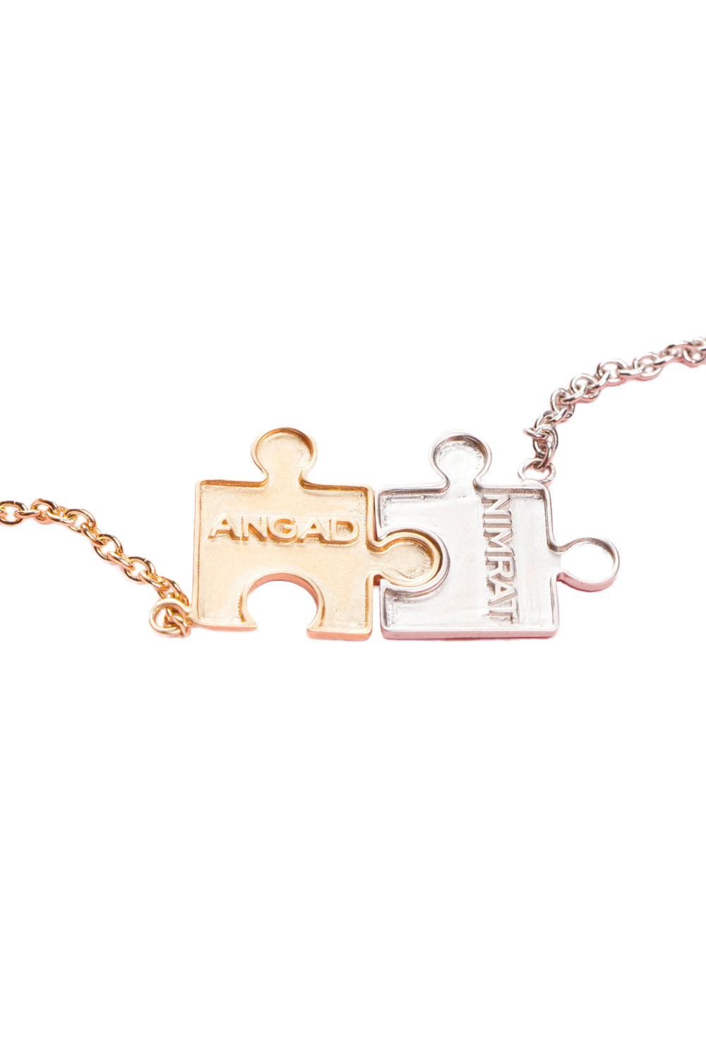 Personalised Puzzle Enamel 14KT Gold Chain Necklace