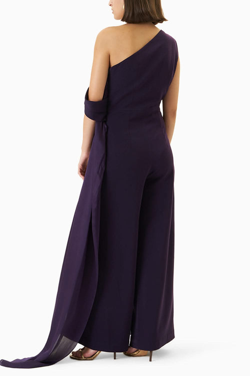 Twist Assymetric Off Shoulder Draped Jumpsuit