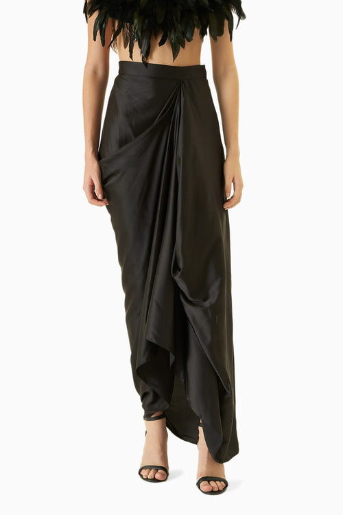 Black Draped Style Skirt