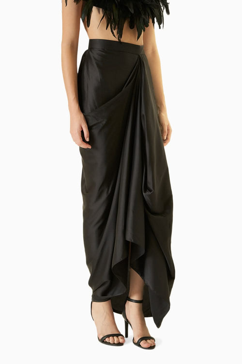 Black Draped Style Skirt