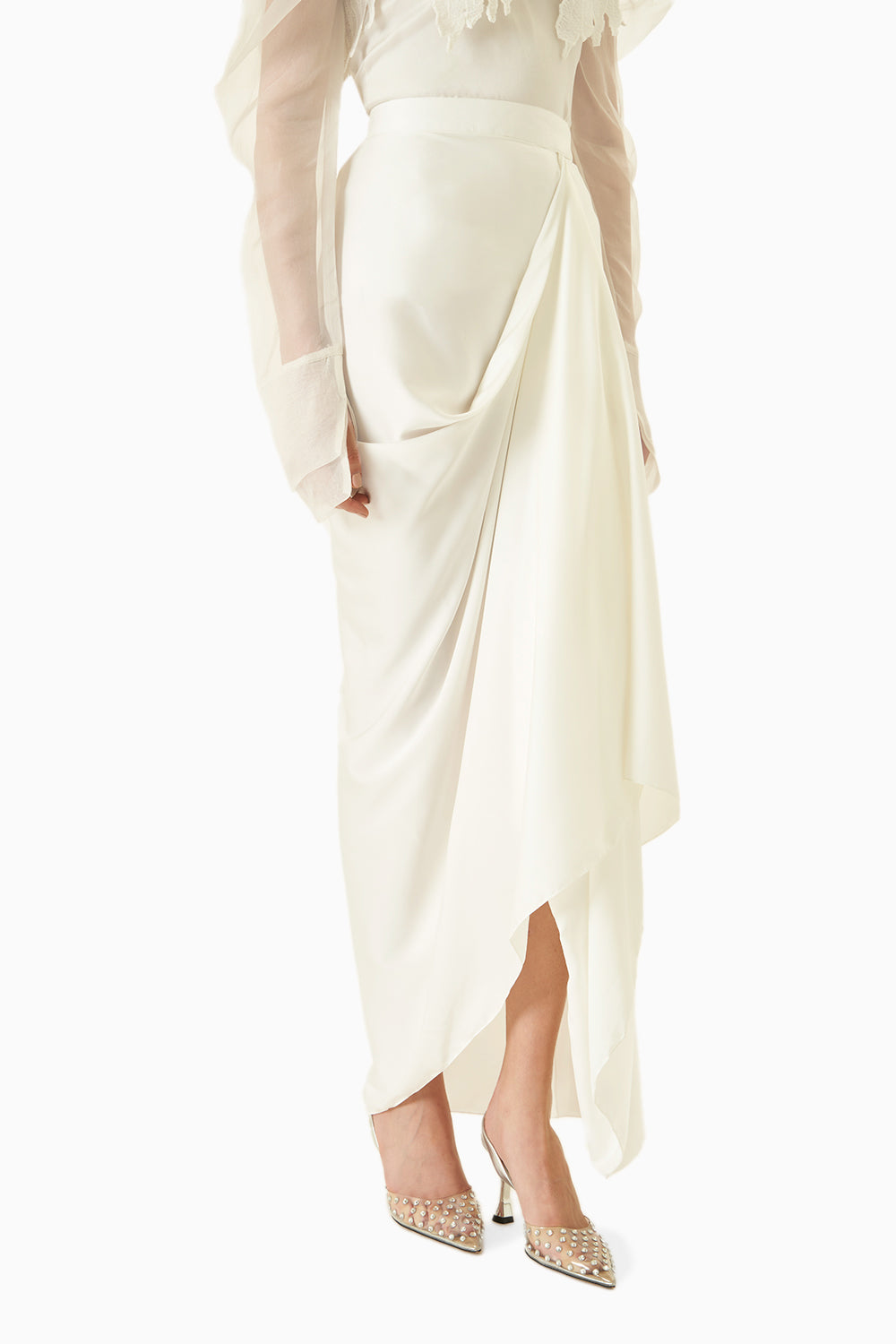 Ivory Draped Style Skirt