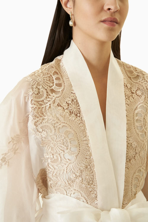 Ivory Organza Cape Top