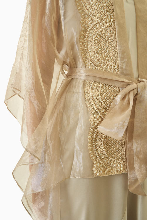 Silver Organza Cape Top