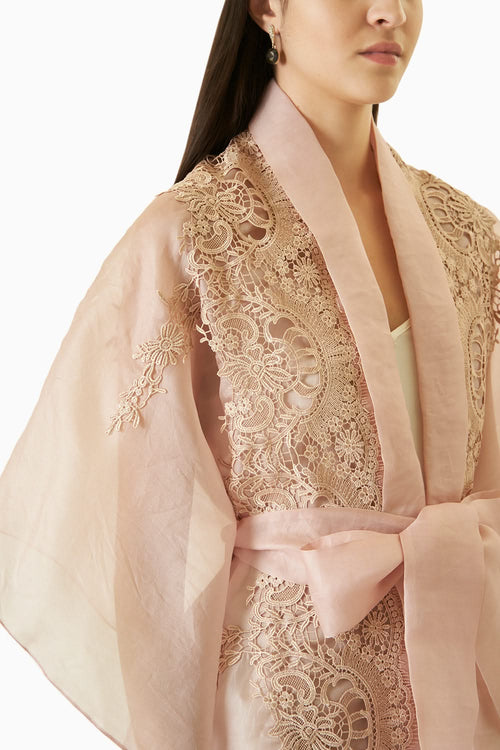Mauve Signature Organza Cape Top