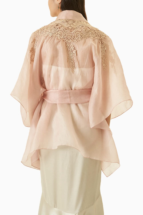 Mauve Signature Organza Cape Top
