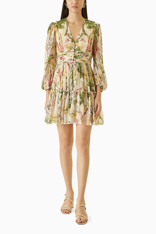 Off White Embellished Short Dress