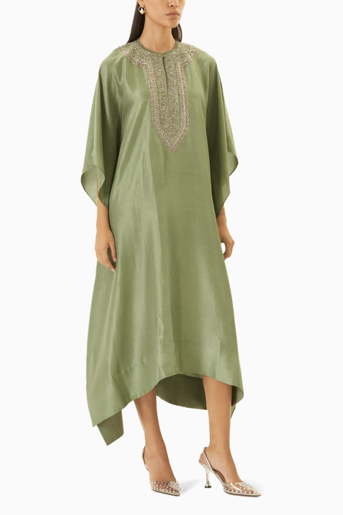 Mint Green Embroidered Kaftan