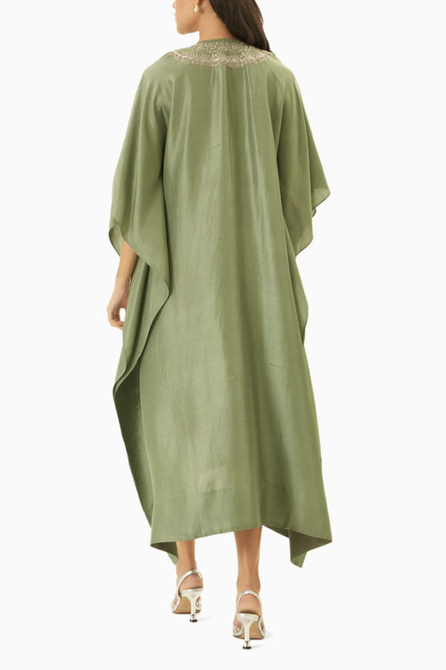 Mint Green Embroidered Kaftan