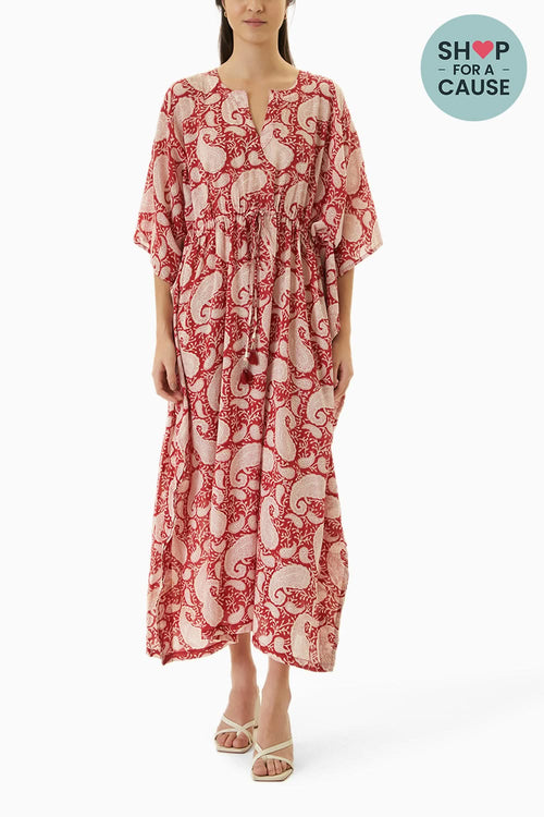 Red Kochi Long Kaftan