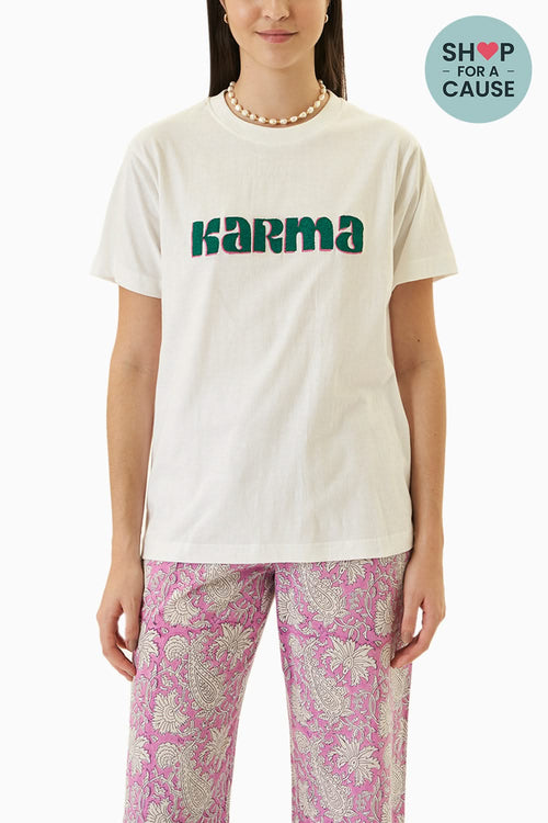 Karma Embroidered T-shirt