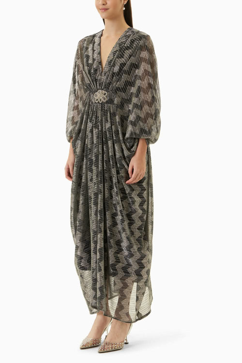 Andrea Black Maxi Kaftan Dress