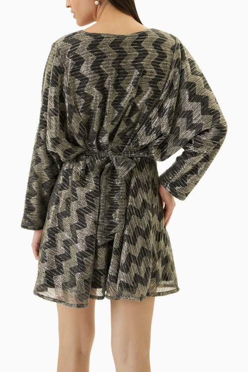 Andrea Black Mini Kaftan Dress