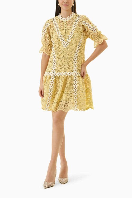 Terra Scalloped Green Dress